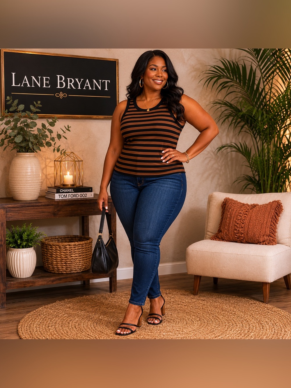 LA. Lane Bryant Striped Tank (XL)